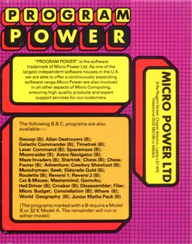 Killer Gorilla (19xx)(Program Power)[KILLER] box cover back